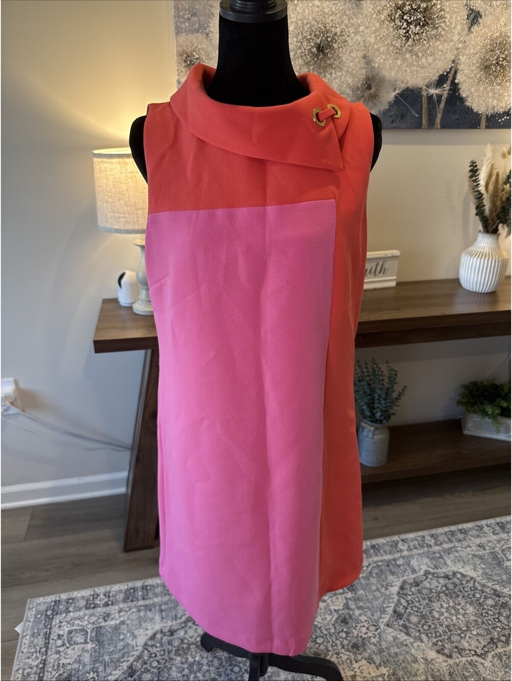 Alex Marie Sleeveless Color Block Shirt Dress Size 6 Very Groovy
